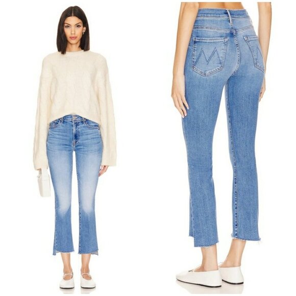 💕MOTHER💕 The Insider Crop Step Fray Jeans ~ Out Of The Blue 29 NWOT - Picture 10 of 16